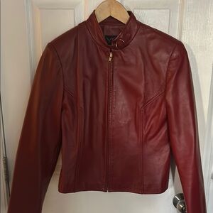 Women's Red Leather Jacket